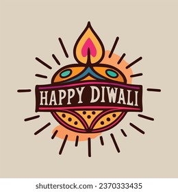 Celebremos el triunfo de la luz sobre la oscuridad en este Diwali con este único Diwali Vector Logos