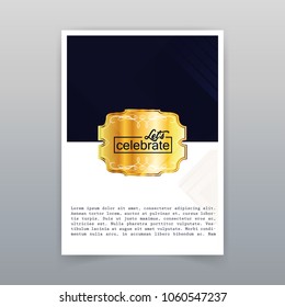 Lets celebrations card with light background and unique design vector 