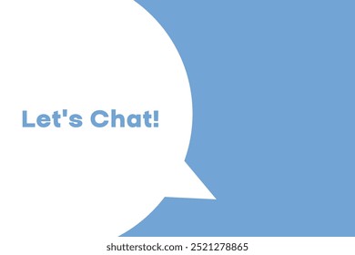 Vamos a charlar Anuncio. Anuncio de voz diciendo Let's Chat. Pegatina de burbuja de chat o burbuja de discurso. Vector