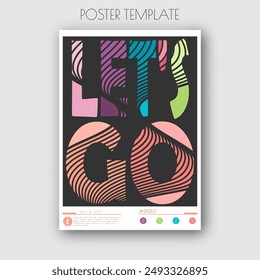 Let's Co. Motivating inscription. A stylized template for a poster, billboard, interior decoration, lettering for a print on a T-shirt. The idea of creative design