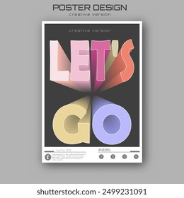 Let's Co. Motivating inscription. A stylized template for a poster, billboard, interior decoration, lettering for a print on a T-shirt. The idea of creative design