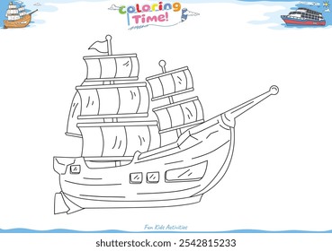 Vamos a colorearlo. Dibujo para colorear con dibujos animados lindos. Juego educativo para niños. actividades divertidas para que los niños jueguen y aprendan.