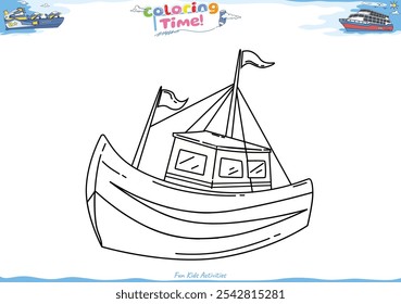 Vamos a colorearlo. Dibujo para colorear con dibujos animados lindos. Juego educativo para niños. actividades divertidas para que los niños jueguen y aprendan.