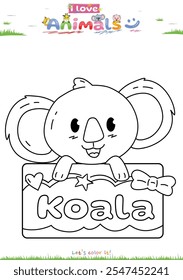 Vamos a colorearlo. Dibujo para colorear con dibujos animados lindos. Juego educativo para niños. actividades divertidas para que los niños jueguen y aprendan.