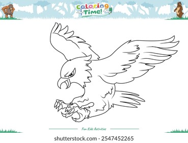 Vamos a colorearlo. Dibujo para colorear con dibujos animados lindos. Juego educativo para niños. actividades divertidas para que los niños jueguen y aprendan.