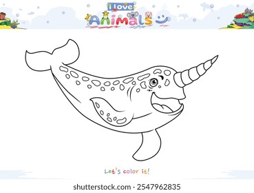 Vamos a colorearlo. Dibujo para colorear con dibujos animados lindos. Juego educativo para niños. actividades divertidas para que los niños jueguen y aprendan.