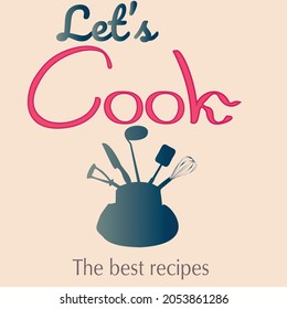 let's cook best recipes love cooking logo 