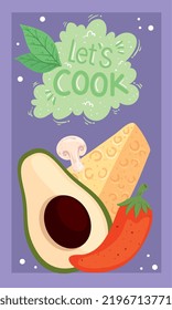 lets cook lettering with cheese