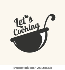 Lets Cooking Logo Labels Restaurant Cafe Stock Vector (Royalty Free ...