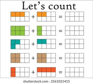 Let's count. Math worksheet for children. Educational game for kids.