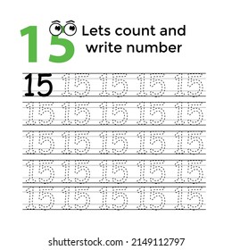 Lets count and write number for education children book. mathematic kids