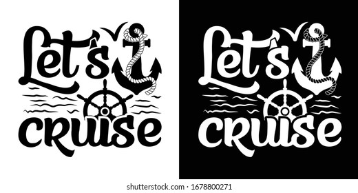 Let's Cruise Printable Vector Illustration
