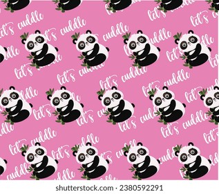 let's cuddle cute panda print