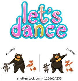 Let's dance animals concept illustration