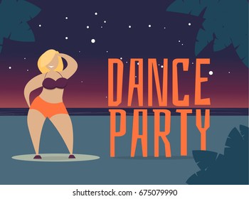 Let's dance - vector illustration with dancing woman