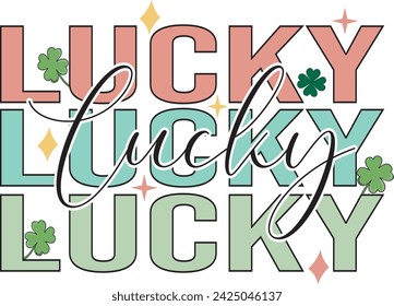 Let's Day Drink Retro T-shirt Quote, Let's get shamrocked T-Shirt Design,Lucky Shamrocked T-Shirt Design

