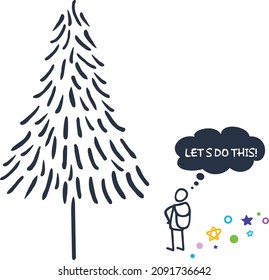 Let's Decorate the Christmas Tree, Poster or Card Vector Design