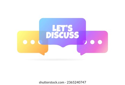 Let's discuss icon. Flat, color, discussion board, let's discuss. Vector icon