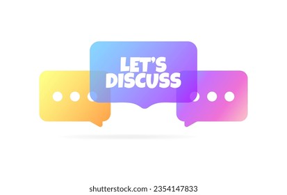 Let's discuss signs. Flat, color, let's discuss. vector illustration