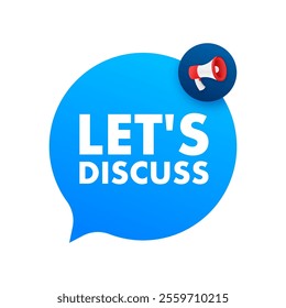 Let's discuss speech bubble inviting people to talk and communicate