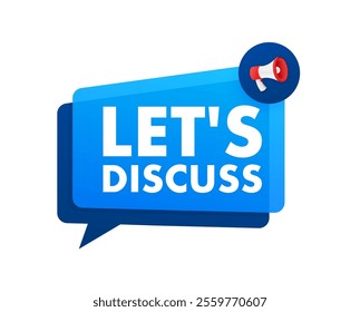 Let's discuss speech bubble inviting people to talk and communicate