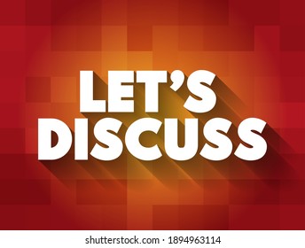 Let's Discuss text, concept background