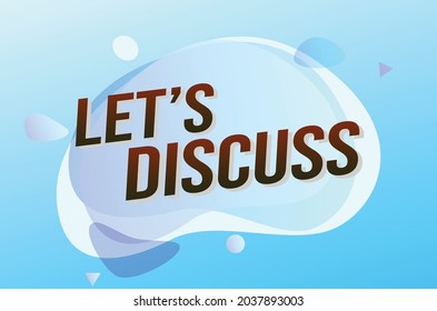 Let's discuss word concept vector illustration with lines 3d style for social media landing page, template, ui, web, mobile app, poster, banner, flyer, background, gift card, coupon, label, wallpaper