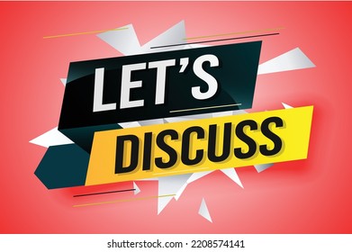 Let's discuss word concept vector illustration with lines 3d style for social media landing page, template, ui, web, mobile app, poster, banner, flyer, background, gift card, coupon, label, wallpaper