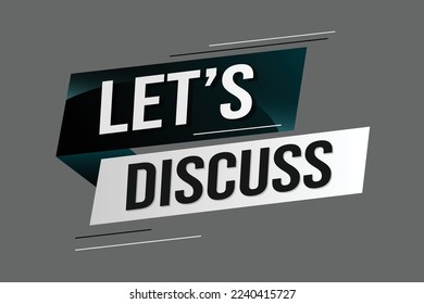 Discutamos la ilustración del vector del concepto de palabra con el estilo de líneas 3d para la página de inicio de los medios sociales, plantilla, ui, web, aplicación móvil, afiche, banner, volante, fondo, tarjeta de regalo, cupón, etiqueta, fondo de pantalla