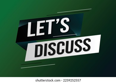 Lassen Sie uns über Wortkonzept Vektorgrafik mit Linien 3D-Stil für Social-Media-Landing-Seite, Vorlage, i, Web, Mobile App, Poster, Banner, Flyer, Hintergrund, Geschenkkarte, Coupon, Etikett, Tapete diskutieren