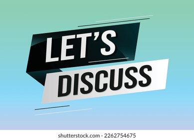 Discutamos la ilustración del vector del concepto de palabra con el estilo de líneas 3d para la página de inicio de los medios sociales, plantilla, ui, web, aplicación móvil, afiche, banner, volante, fondo, tarjeta de regalo, cupón, etiqueta, fondo de pantalla