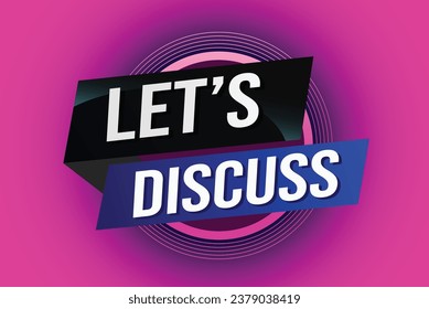 Discutamos la ilustración del vector del concepto de palabra con el estilo de líneas 3d para la página de inicio de los medios sociales, plantilla, ui, web, aplicación móvil, afiche, banner, volante, fondo, tarjeta de regalo, cupón, etiqueta, fondo de pantalla