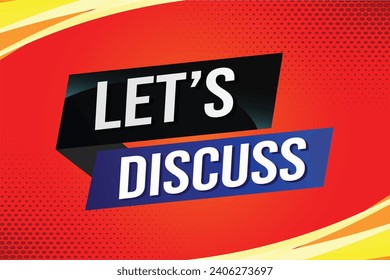Let's discuss word concept vector illustration with lines 3d style for social media landing page, template, ui, web, mobile app, poster, banner, flyer