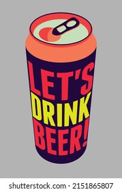lets drink beer can poster