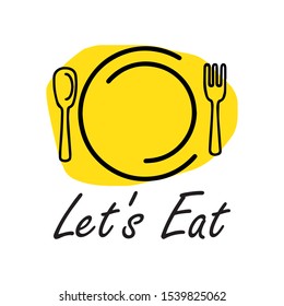 Lets Eat Design Concept Vector Template Stock Vector (Royalty Free ...
