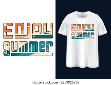 Let's enjoy The summer T-shirt design