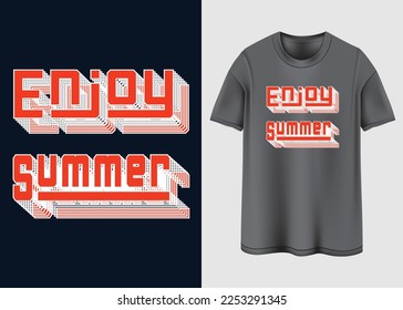 Let's enjoy The summer T-shirt design