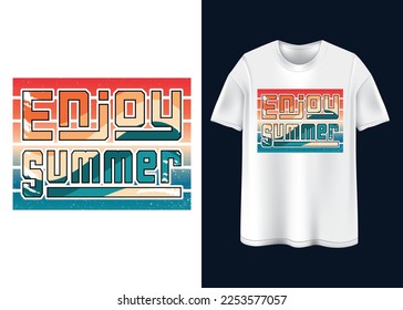Let's enjoy The summer T-shirt design
