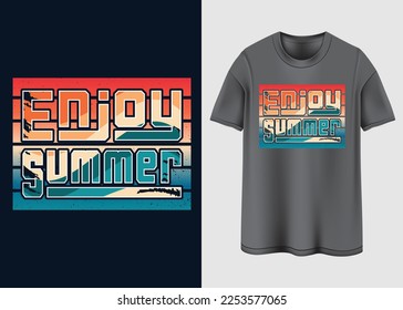 Let's enjoy The summer T-shirt design