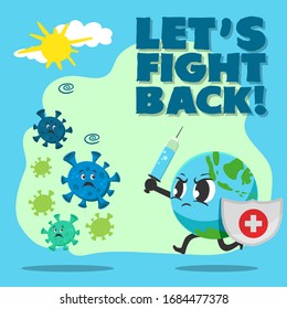 LET'S FIGHT BACK CORONA VIRUS EARTH VS COVI-19 WITH WEAPON INJECTION  AND SHIELD