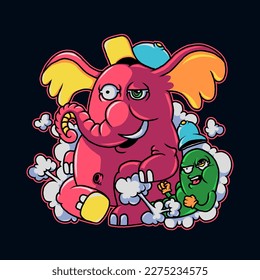 let's fight cartoon vector illustration