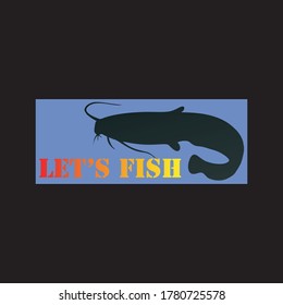 diseño de tipografía de peces para ilustración vectorial de camisetas
