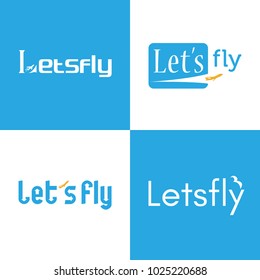 Let's Fly Logo. Vector illustration.