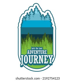 let's get lost adventure journey vector illustration