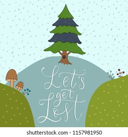 Lets Get Lost Cartoon Vector Card Stock Vector (Royalty Free ...