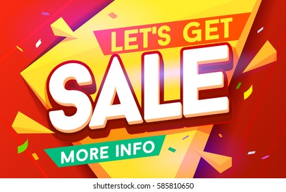 Let's get sale banner. Sale and discounts. Vector illustration - stock vector