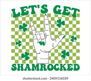 Lassen Sie uns ein Sham-Rocked Retro-T-Shirt, St. Patrick's Day Shirt, St. Patrick's Day Say, St. Patrick's Zitat, Shamrock Retro, Irish Retro, Saint Patrick's Day, Lucky, Cut File for Cricut und Silhouette