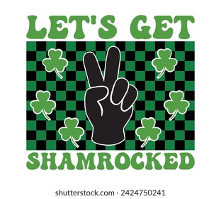 Let's Get Sham Rocked Camiseta retro, Día de San Patricio, Día de San Patricio, Shamrock Retro, Irish Retro, Día de San Patricio, Camiseta, Cortar archivo para Cricut y silueta