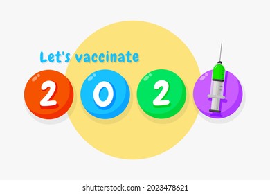 let's get vaccinated vector illustration