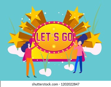 let's go, beautiful greeting card background, poster or banner with digital prize or reward theme. design vector illustration